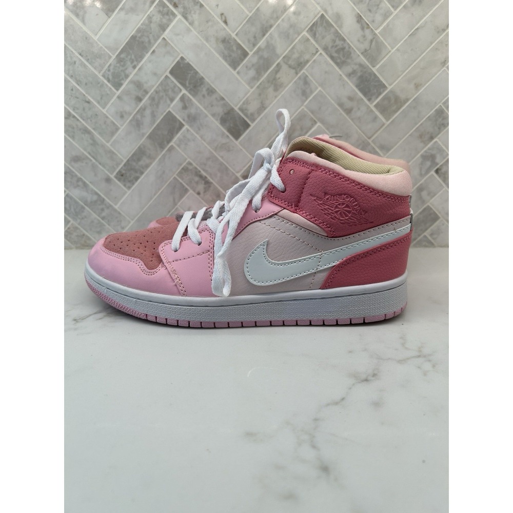 Nike‎ Air Jordan 1 Mid Digital Pink Shoes Sneakers Youth Kids Children's Size 8
